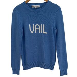 Ellsworth + Ivey Vail Colorado Ski Resort Blue Knit Crewneck Sweater Size Small